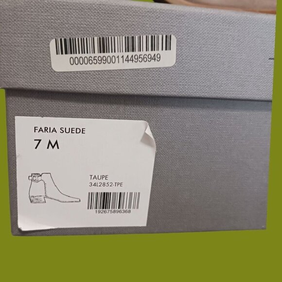 Faria Suede Taupe Ankle Boots With Side Zipper & Buckle 7M - Picture 3 of 16